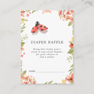 Ladybug Baby Shower Diaper Raffle Biljett Tilläggskort