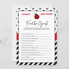 Ladybug Baby Shower - Editable Namn, 5x7 Inbjudningar