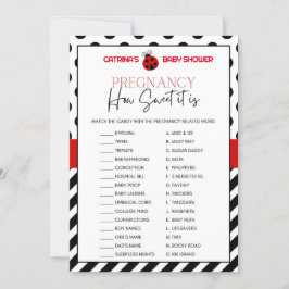 Ladybug Baby Shower - Editable Namn, 5x7 Inbjudningar