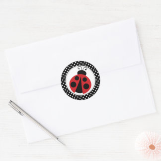 Ladybug Baby Shower eller Födelsedagsfest Runt Klistermärke