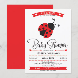 Ladybug Baby Shower Girl-inbjudan Inbjudningar