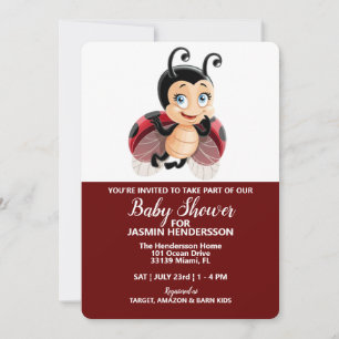 LadyBug - Baby Shower, inbjudan