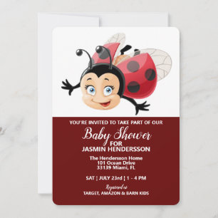 LadyBug - Baby Shower, inbjudan