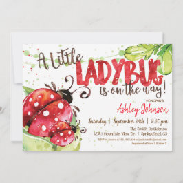 Ladybug Baby Shower-inbjudan, flicka Inbjudningar