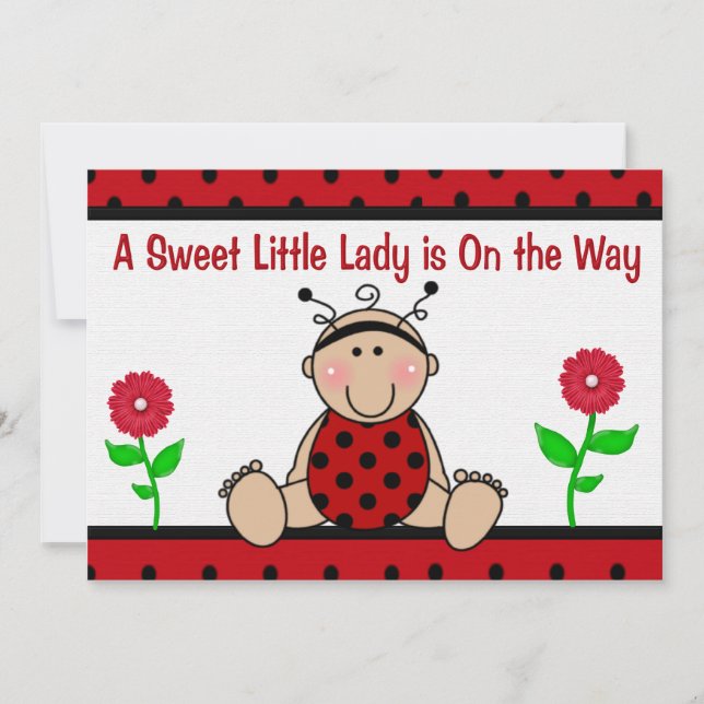 Ladybug Baby Shower-inbjudan Inbjudningar (Framsida)