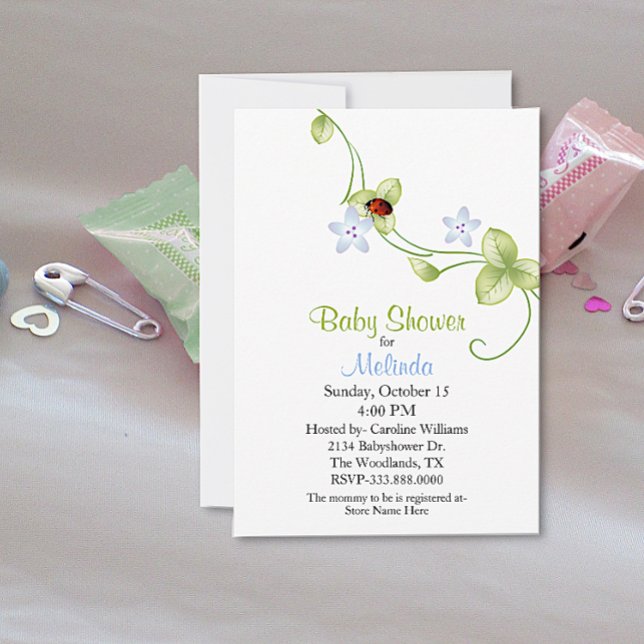 Ladybug Baby Shower-inbjudan Inbjudningar (Skapare uppladdad)
