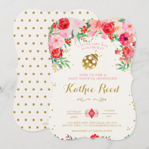 Ladybug Baby Shower-inbjudan Inbjudningar