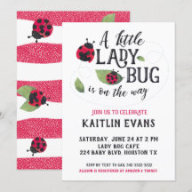 Ladybug Baby Shower-inbjudan