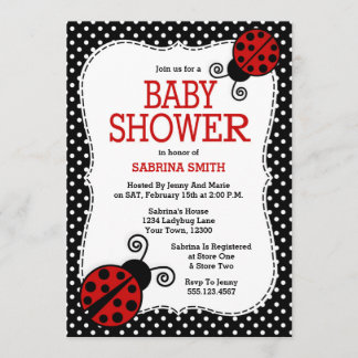 Ladybug Baby Shower-inbjudan Inbjudningar