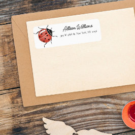 Ladybug Baby Shower Returadress Etikett