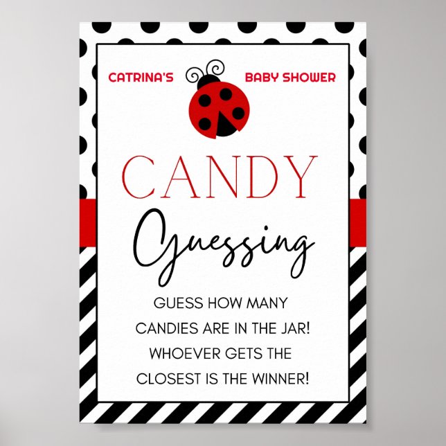 Ladybug Baby Shower-tecken Poster (Framsidan)