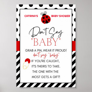 Ladybug Baby Shower-tecken Poster