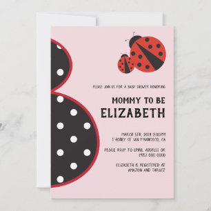 Ladybug babyduschinbjudan till gravid silhuett inbjudningar