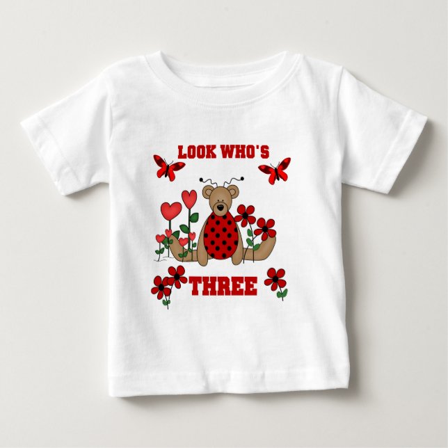 Ladybug Bear 3:e födelsedag Tshirts (Framsida)