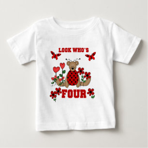 Ladybug Bear 4e födelsedagen Tshirts och Gifts