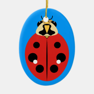 Ladybug Beetle Red Julgransprydnad Keramik