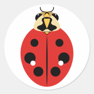Ladybug Beetle Red Runt Klistermärke