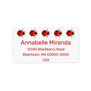 Ladybug Beetles Personalize Label Adressetikett