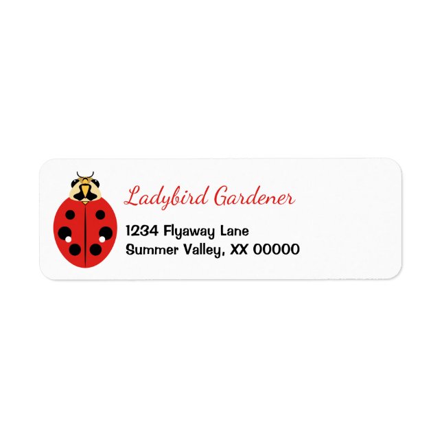 Ladybug Beetles Red Personlig Returadress Etikett (Framsidan)
