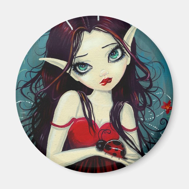 Ladybug Big-Öga Fairy Art Magnet (Framsidan)