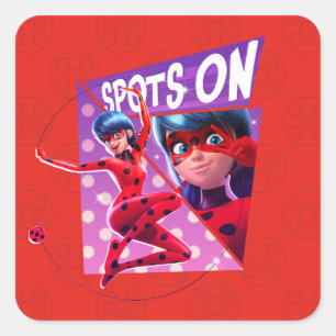 Ladybug Bild på Lila Fyrkantigt Klistermärke