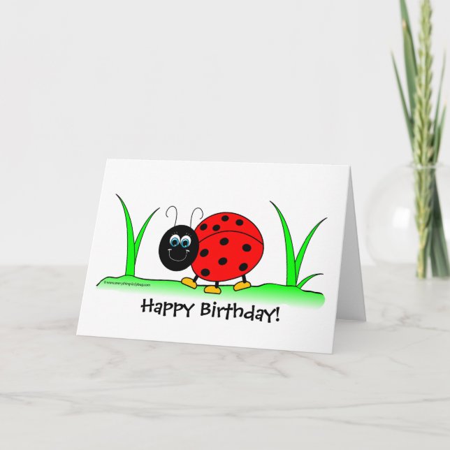 Ladybug Birthday Card Kort (Framsida)
