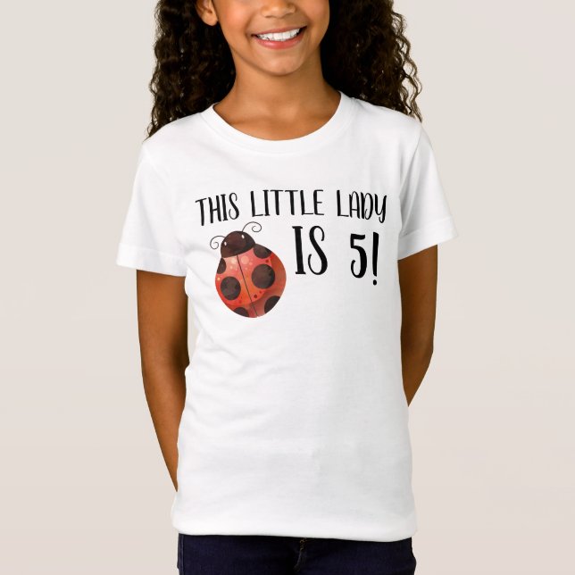 Ladybug Birthday Girl Shirt T Shirt (Framsida)