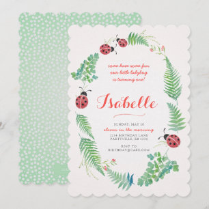 LadyBug Birthday-inbjudan Inbjudningar