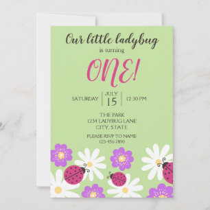 Ladybug Birthday-inbjudan Inbjudningar