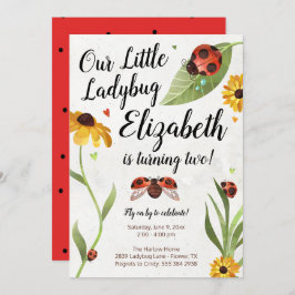 Ladybug Birthday-inbjudan Inbjudningar