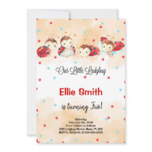 Ladybug Birthday-inbjudan