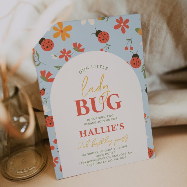 Ladybug Birthday-inbjudan | Land födelsedag Inbjudningar (Skapare uppladdad)