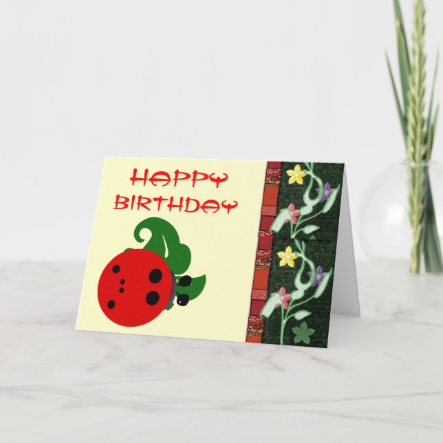 Ladybug Birthday Kort (Framsida)