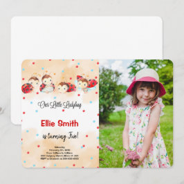 Ladybug Birthday Photo-inbjudan Inbjudningar