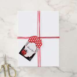 Ladybug Birthday Tack Presentetikett