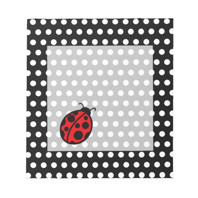 Ladybug Black Polka Dot-Anteckningsblocket Anteckningsblock (Framsida)