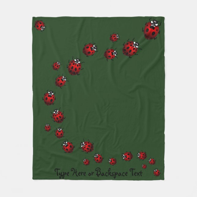 Ladybug Blanket Ladybug Anpassningsbar Ladybird Bl Fleecefilt (Framsidan)