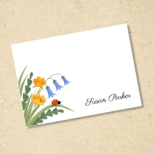 Ladybug Blommigt Bluebells Buttercup Sticky Post-it Block
