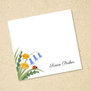 Ladybug Blommigt Bluebells Buttercup Sticky Post-it Block