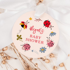 Ladybug Blommigt Girl Baby Shower Gåvor Etiketter