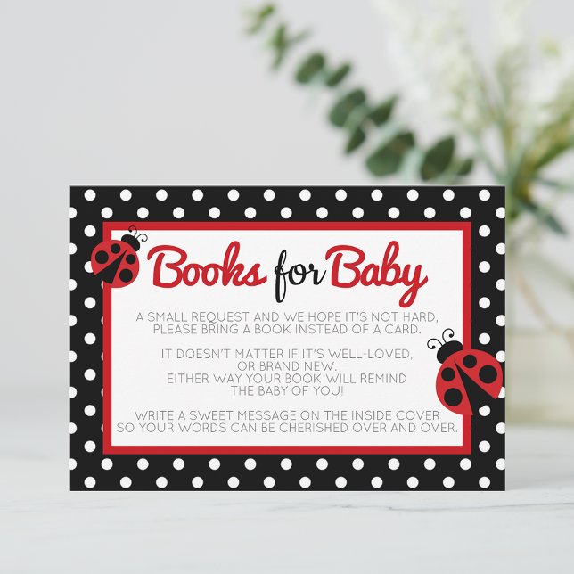 Ladybug Bokar för Baby Enclosure Inbjudan Insert (Ladybug Books for Baby Enclosure Invite Inserts)