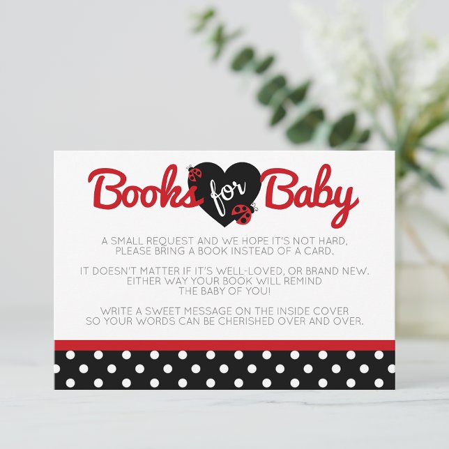 Ladybug Bokar för Baby Enclosure Inbjudan Insert (Ladybug Books for Baby Enclosure Invite Inserts)