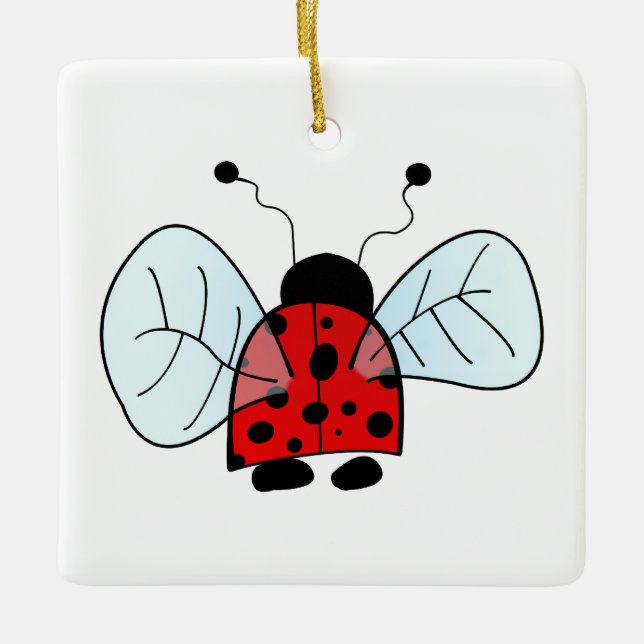 Ladybug Bord Lamp Julgransprydnad Keramik (Framsida)