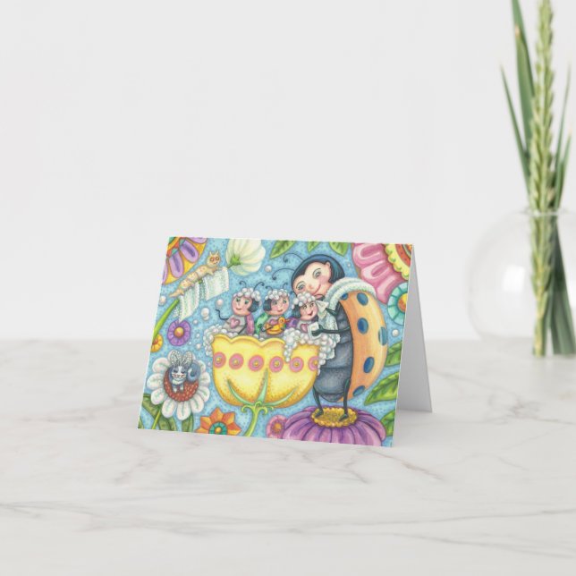 Ladybug Bubblebadet LADYBUG FAMILY BLANK NOTE CARD Kort (Framsida)