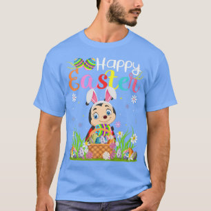 Ladybug Bunny Egg Hunting Funny Ladybug Lycklig Ös T Shirt