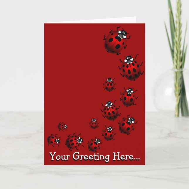 Ladybug Card Anpassningsbar Ladybug Art Card - Anp Helgkort (Framsida)