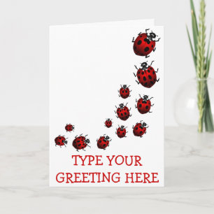 Ladybug Card Anpassningsbar Ladybug Art Card - Anp Helgkort