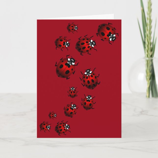Ladybug Card Anpassningsbar Ladybug Art Card - tom Helgkort (Framsida)