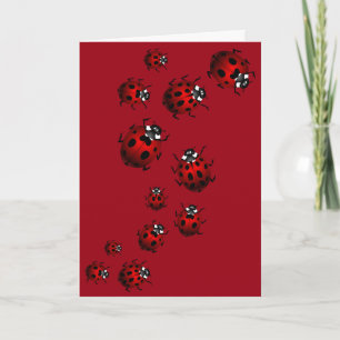 Ladybug Card Anpassningsbar Ladybug Art Card - tom Helgkort