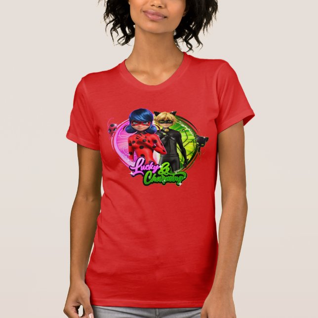 Ladybug & Cat Noir | Lucky & Charming T Shirt (Framsida)